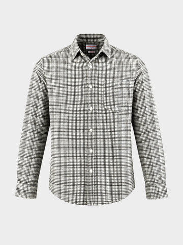 Men's Grey Slim Fit Checkered Casual Shirt