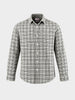 Men's Grey Slim Fit Checkered Casual Shirt