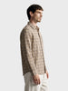 Men's Khaki Slim Fit Checkered Casual Shirt