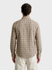 Men's Khaki Slim Fit Checkered Casual Shirt