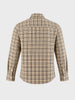 Men's Khaki Slim Fit Checkered Casual Shirt