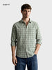 Men's Green Slim Fit Checkered Casual Shirt