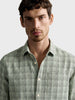 Men's Green Slim Fit Checkered Casual Shirt