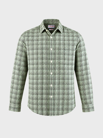 Men's Green Slim Fit Checkered Casual Shirt
