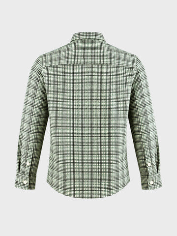 Men's Green Slim Fit Checkered Casual Shirt