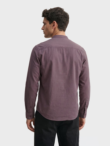 Men's Purple Slim Fit Solid Casual Shirt