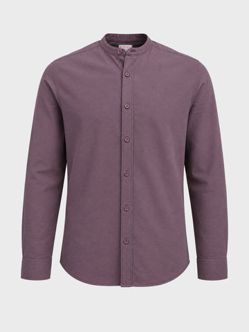 Men's Purple Slim Fit Solid Casual Shirt