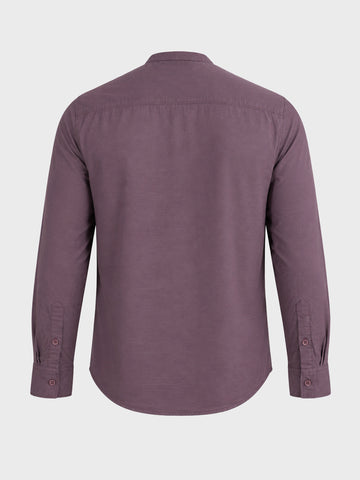 Men's Purple Slim Fit Solid Casual Shirt