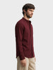 Men's Maroon Slim Fit Solid Casual Shirt