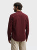 Men's Maroon Slim Fit Solid Casual Shirt