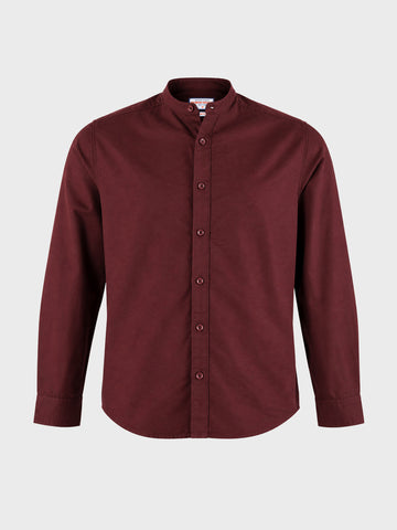 Men's Maroon Slim Fit Solid Casual Shirt