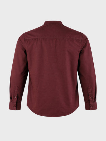 Men's Maroon Slim Fit Solid Casual Shirt