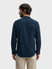 Men's Navy Blue Slim Fit Solid Casual Shirt
