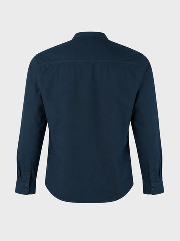 Men's Navy Blue Slim Fit Solid Casual Shirt
