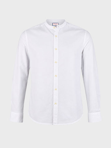 Men's White Slim Fit Solid Casual Shirt