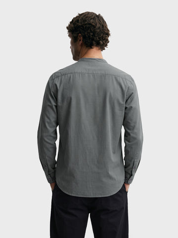 Men's Grey Slim Fit Solid Casual Shirt