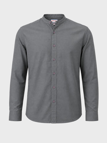 Men's Grey Slim Fit Solid Casual Shirt