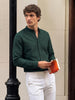 Men's Green Slim Fit Solid Casual Shirt
