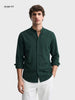 Men's Green Slim Fit Solid Casual Shirt