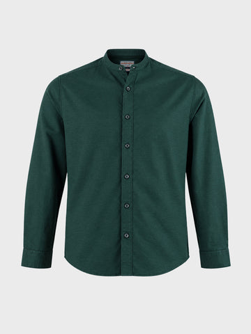 Men's Green Slim Fit Solid Casual Shirt