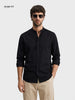 Men's Black Slim Fit Solid Casual Shirt