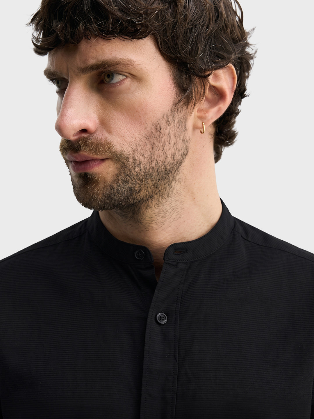 Men's Black Slim Fit Solid Casual Shirt