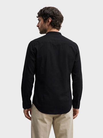 Men's Black Slim Fit Solid Casual Shirt