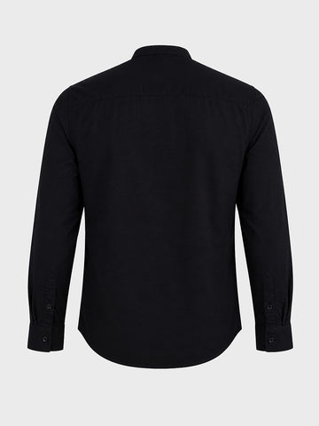 Men's Black Slim Fit Solid Casual Shirt