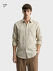 Men's Khaki Slim Fit Solid Casual Shirt