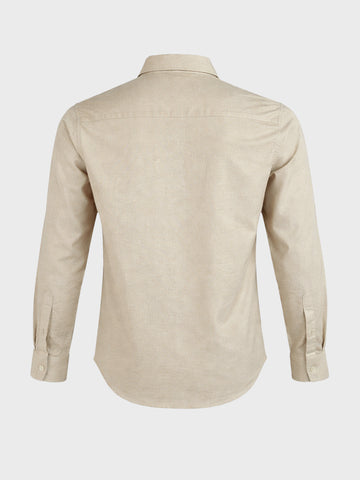 Men's Khaki Slim Fit Solid Casual Shirt