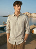 Men's Khaki Slim Fit Solid Casual Shirt