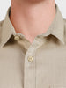 Men's Khaki Slim Fit Solid Casual Shirt
