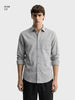 Men's Grey Slim Fit Solid Casual Shirt