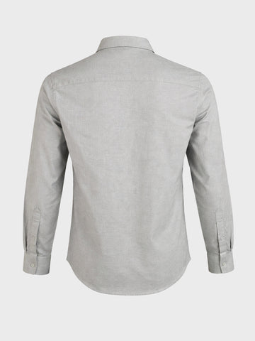 Men's Grey Slim Fit Solid Casual Shirt
