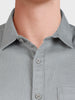 Men's Grey Slim Fit Solid Casual Shirt