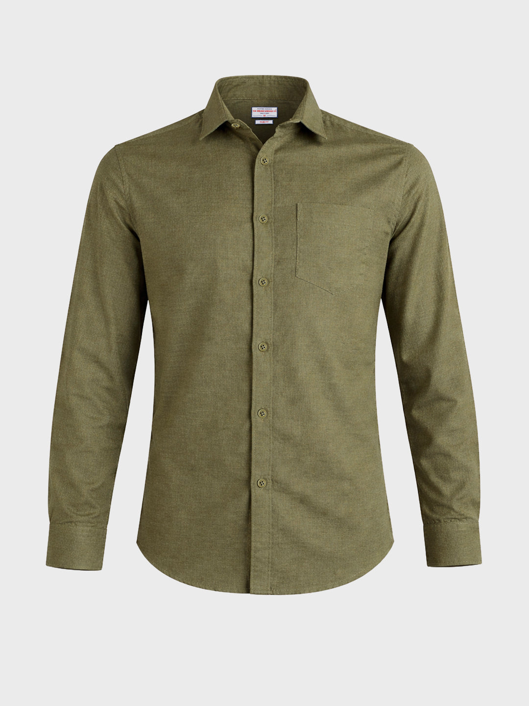 Men's Green Slim Fit Solid Casual Shirt