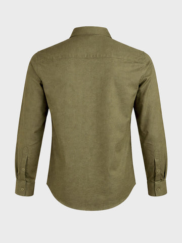 Men's Green Slim Fit Solid Casual Shirt