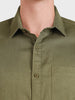 Men's Green Slim Fit Solid Casual Shirt