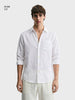 Men's White Slim Fit Solid Casual Shirt