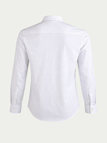 Men's White Slim Fit Solid Casual Shirt