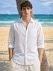Men's White Slim Fit Solid Casual Shirt