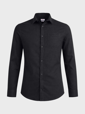 Men's Black Slim Fit Solid Casual Shirt