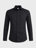 Men's Black Slim Fit Solid Casual Shirt
