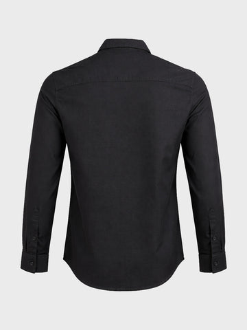 Men's Black Slim Fit Solid Casual Shirt