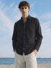 Men's Black Slim Fit Solid Casual Shirt