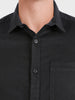 Men's Black Slim Fit Solid Casual Shirt