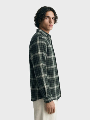 Men's Green Slim Fit Checkered Casual Shirt