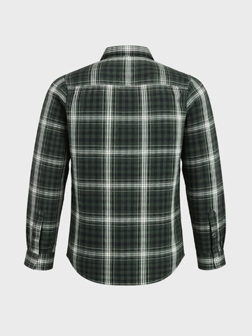 Men's Green Slim Fit Checkered Casual Shirt