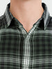 Men's Green Slim Fit Checkered Casual Shirt