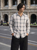 Men's Grey Slim Fit Checkered Casual Shirt